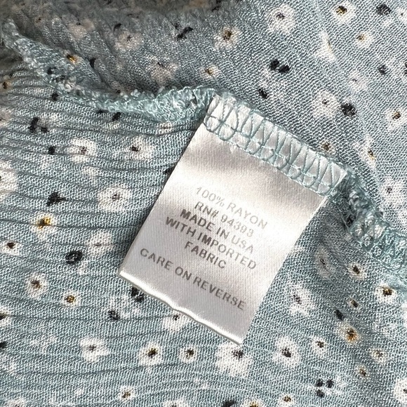 LOUNA 90s Micro Floral Sleeveless Ruffled Square Neck Smocked Back Slip Dress S - Picture 4 of 6